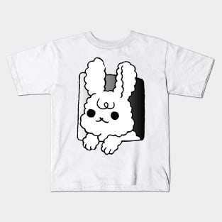 white bunny peeking Kids T-Shirt